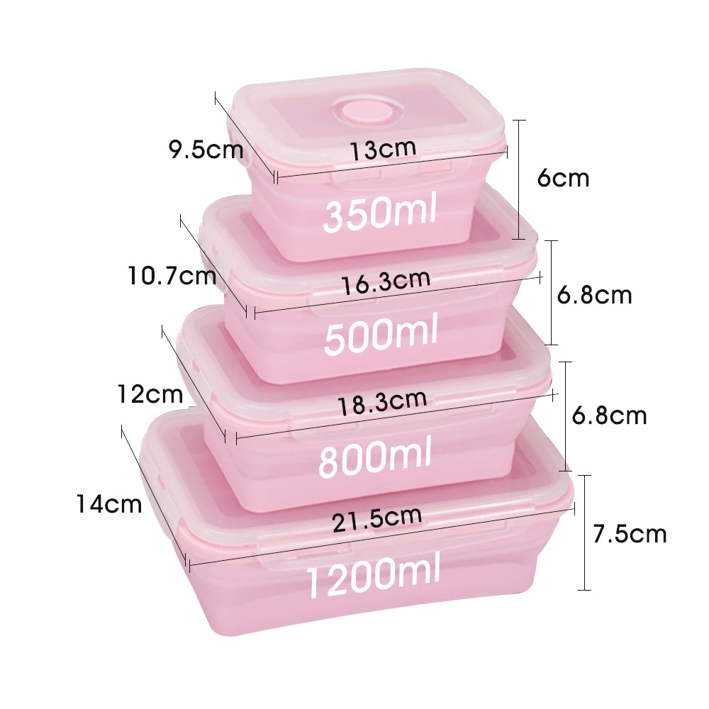 Meal Prep Chia Pudding - Collapsible Food Storage Containers with Lids