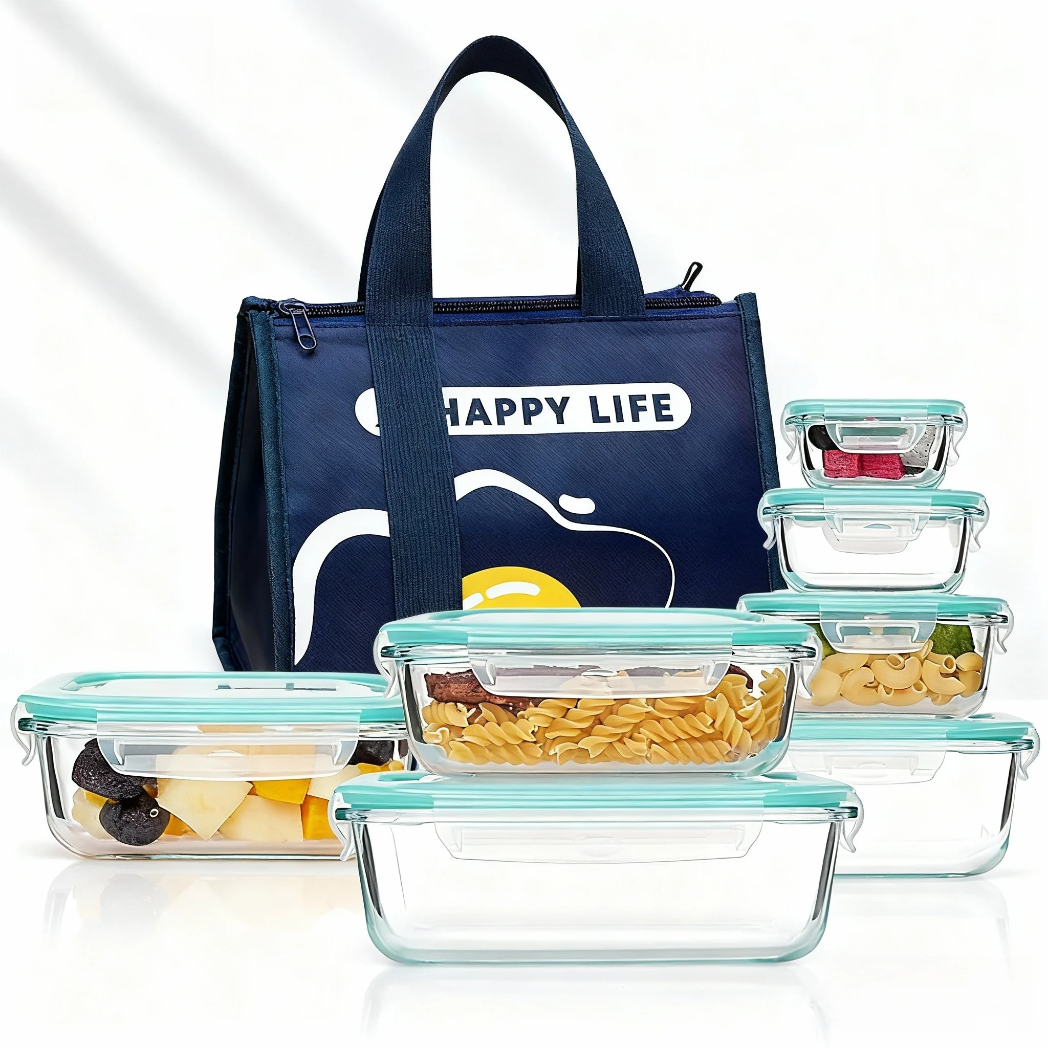 Meal Prep Burrito - Glass Lunch Bento Box for Adults,