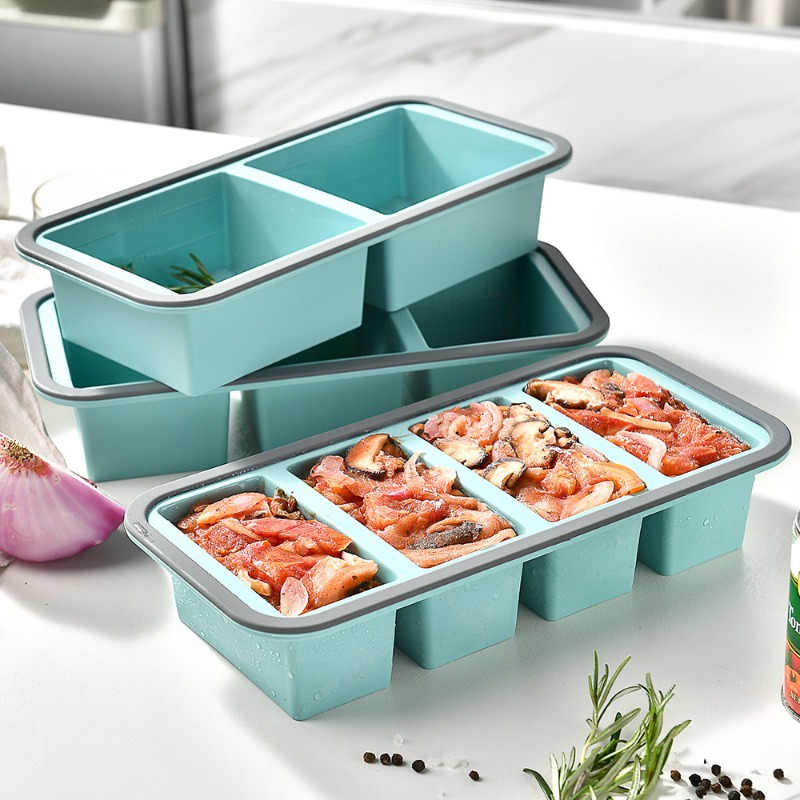 Meal Prep Chia Pudding - Large Ice Cube Freezer Molds-Soup,Silicone Freezer
