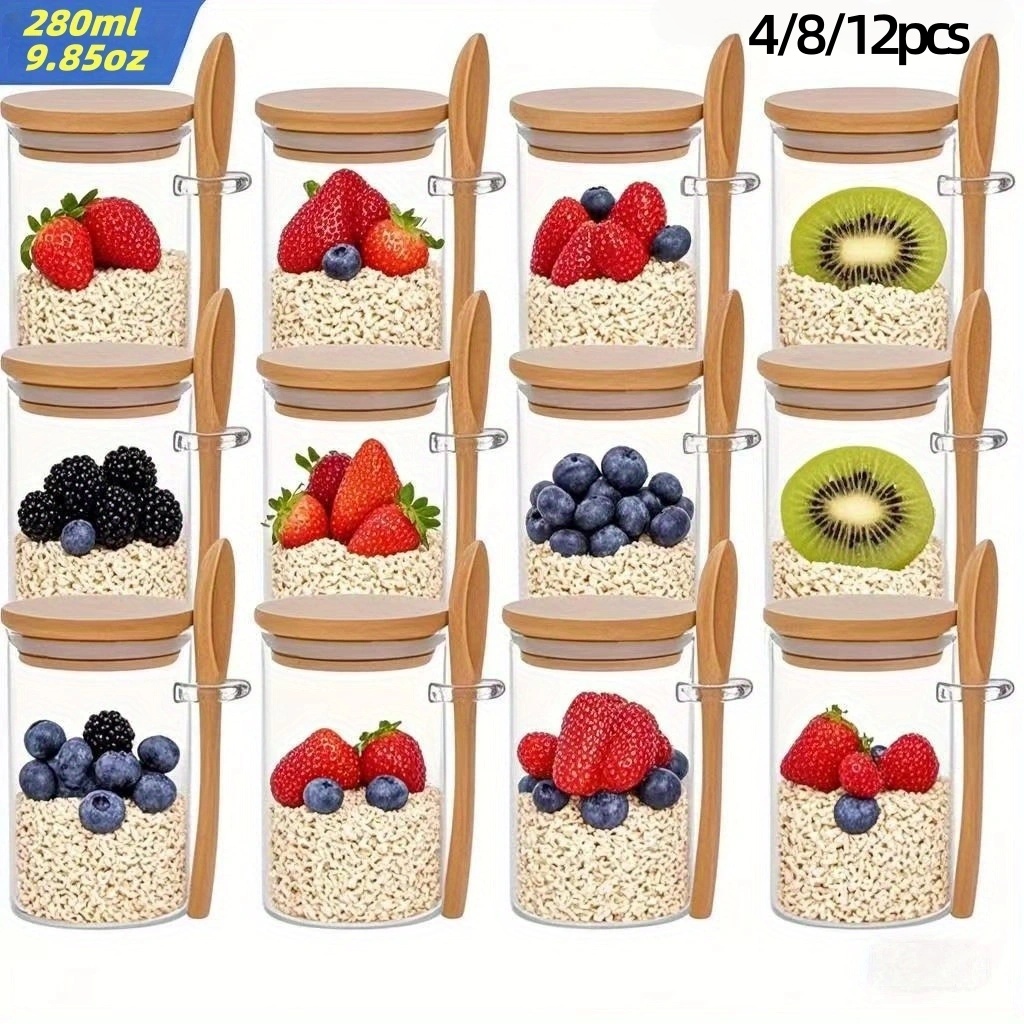4/8/12Pcs, Oatmeal Breakfast C - Meal Prep Chia Pudding recension och pris