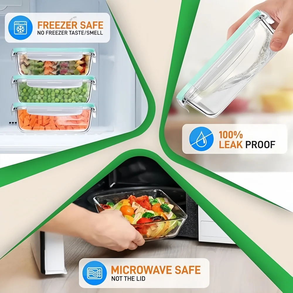 BPA-Free Glass Lunch Box Recta - Meal Prep Burrito recension och pris