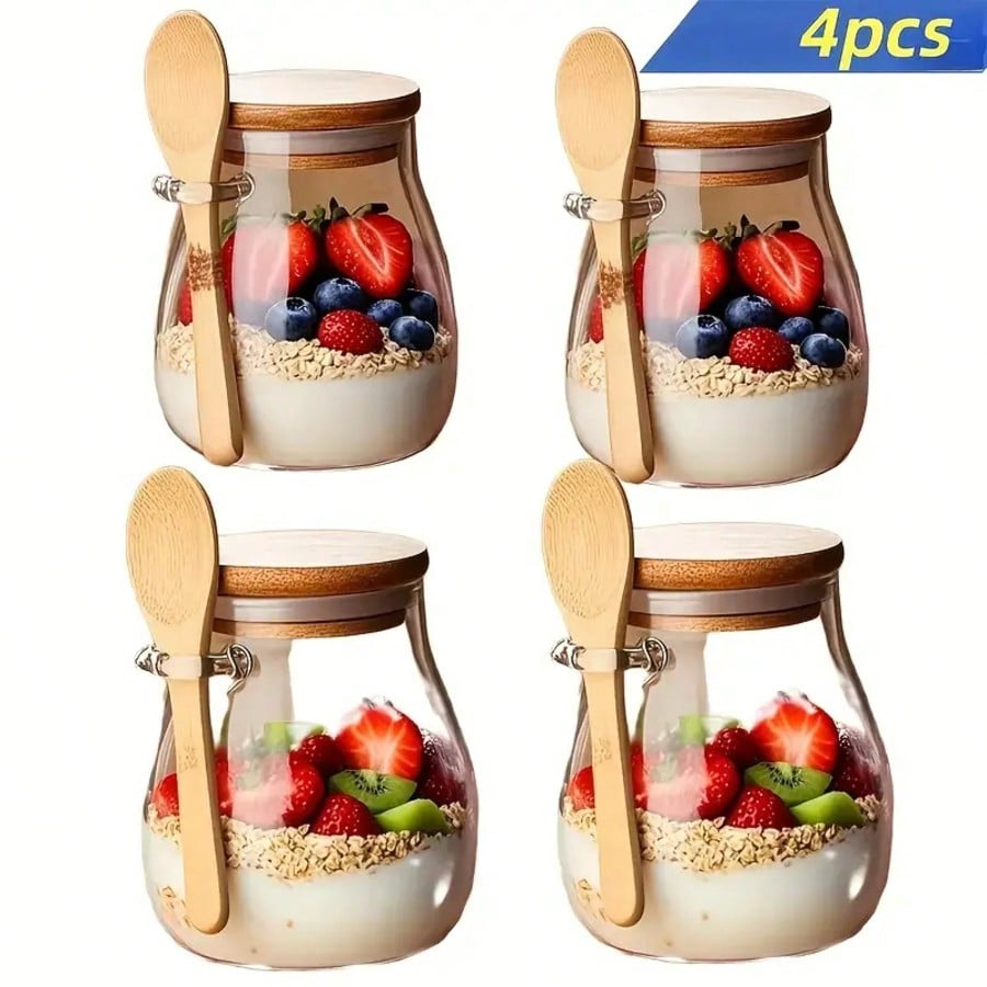 4 Pack Overnight Oats Containe - Meal Prep Yogurt Parfait recension och pris