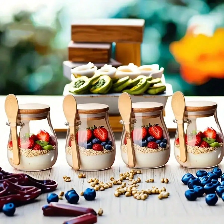 4 Pack Overnight Oats Containe - Meal Prep Yogurt Parfait recension och pris