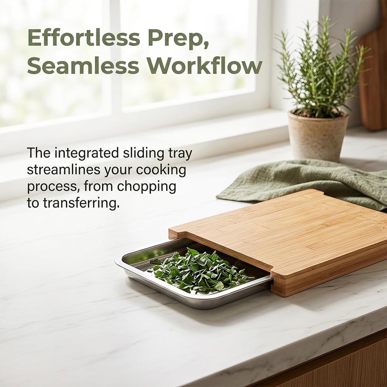 Wooden Cutting Board Non-Slip  - Meal Prep Food recension och pris
