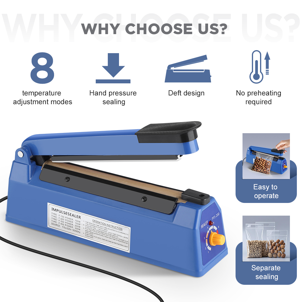 200mm Heat Sealing Machine Hom - Meal Prep Vacuum Seal Containers recension och pris