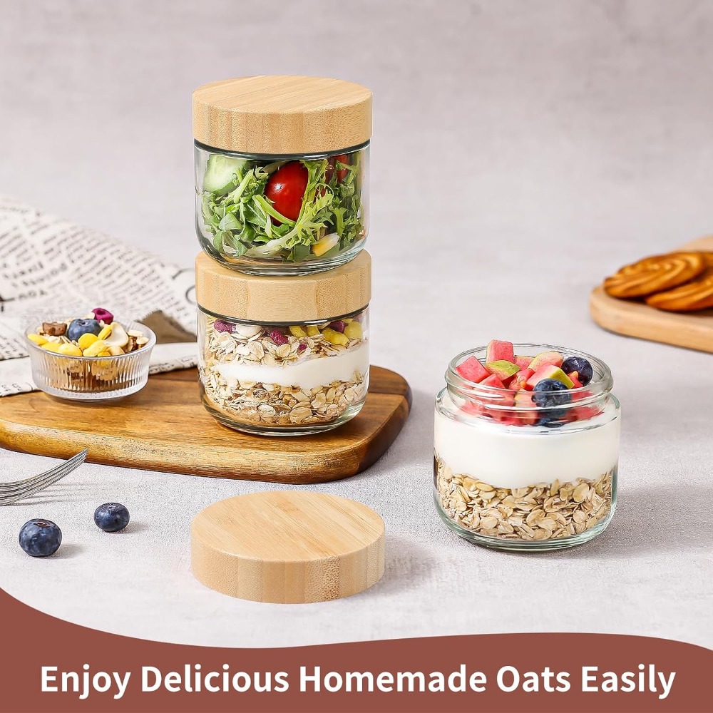 10 Oz Overnight Oats Container - Meal Prep Chia Pudding recension och pris